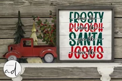 Frosty Rudolph Santa Jesus svg| Christmas Sign Design Product Image 1