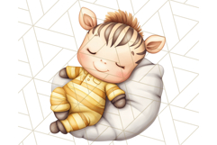 Sleeping Baby Animals PNG, Cozy Pajama Bedtime Clipart Png Product Image 5
