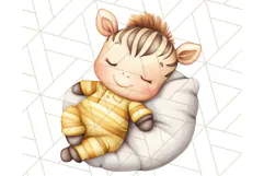Sleeping Baby Animals PNG, Cozy Pajama Bedtime Clipart Png Product Image 5