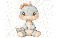Cute Pastel Dinosaur Clipart PNG for Nursery Art, Baby Decor Product Image 4