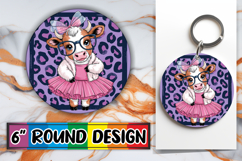 Bright Round Designs for Kids PNG, Cute Cow Product Image 1