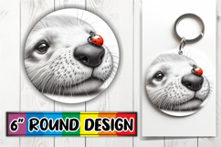 Heartfelt Circle Car Coasters PNG, Cute Animals Product Image 1