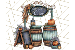 Fall Market Stall Clipart PNG, Rustic Autumn Clip Art Product Image 5