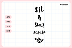 Porch Sign Saying SVG | Sit &amp; Stay Awhile Product Image 3
