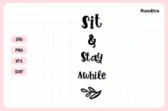 Porch Sign Saying SVG | Sit & Stay Awhile Product Image 3