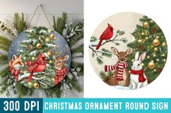 Christmas Ornaments Round Sign PNG, Christmas Round Sign PNG Product Image 1