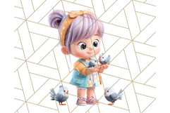 Kawaii City Girl PNG Clipart, Soft Dreamy Style Clip Art Product Image 5