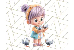Kawaii City Girl PNG Clipart, Soft Dreamy Style Clip Art Product Image 5