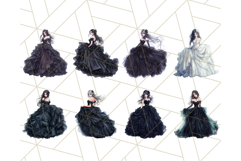 Gothic Wedding Dress PNG Bundle, Dark Bridal Clipart Product Image 5