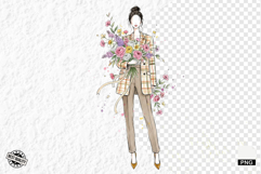 Stylish Spring Girl Clipart Product Image 1