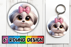 Heartfelt Circle Keychain Sublimation, 3D Dog Product Image 1