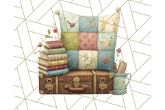 Whimsical Library Clipart with Cozy Readers and Books Product Image 5