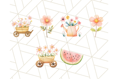 Pastel Watercolor Spring Clipart Bundle, Birds, Flowers Png Product Image 7