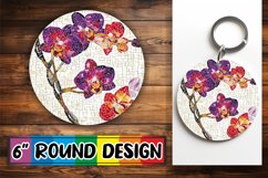 Round Keychain &amp; Coaster Beauty - Flower Magic Product Image 1