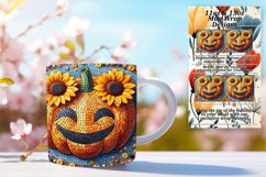 Luxurious 11oz Mug Wrap Png Design , Cute Pumpkin Product Image 1