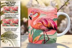 Dynamic 15oz Mug Wrap Png Artwork , Flamingo Product Image 1