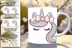 Stylish 11oz Mug Wrap Png Design , Unicorn Product Image 1
