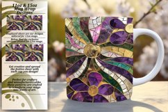 Abstract Mosaic Flower Mug Wrap Design 11oz 15oz Product Image 1