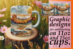 Golden Floral Symphony Mug Design: Glitter Sublimation, Spri Product Image 1