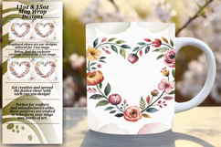 RICH 11oz Mug Wrap PNG Design , Flowers Heart Product Image 1