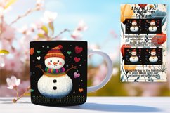 Bright 15oz Mug Wrap Png Design , Snowman Product Image 1
