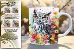 Owl and Bird 11oz 15oz Design Mug Wrap Product Image 1