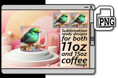 Bright Avian Sublimation 11oz/15oz Mug Designs PNG Product Image 1