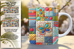 Elegant 11oz Mug Wrap Png Design , Patchwork Product Image 1