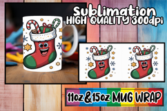 Cheerful smiles 11oz 15oz sublimation wrap, Cute Christmas Product Image 1