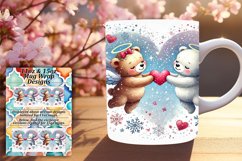 Customized Png For 15oz Mug Wrap , Valentine Bear Product Image 1