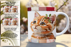 Whimsical 11oz Mug Wrap Png Design , Holiday Pets Product Image 1