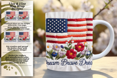 Trendy 15oz Mug Wrap Png Template , Patriotic Product Image 1