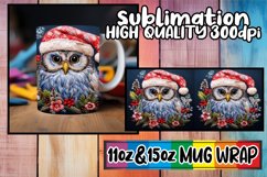 Winter Owl Mug Wrap 11oz 15oz Embroidered Christmas Product Image 1