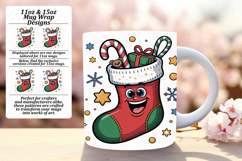 Classy 15oz Mug Wrap Png Design , Cute Christmas Product Image 1
