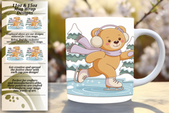 Charming 11oz Mug Wrap Png Template , Cute Bear Product Image 1
