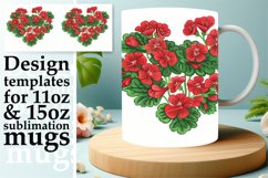 Spring Heart Mug Wrap Sublimation Floral Product Image 1