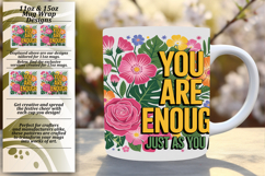 Joyful 15oz Mug Wrap Png Artwork , Flower Quote Product Image 1