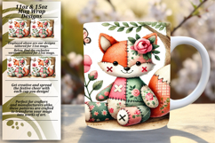 Colorful 11oz Mug Wrap Png Template , Animals Product Image 1