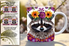 Sublimation Wrap: Raccoon &amp; Flowers for Mug Product Image 1