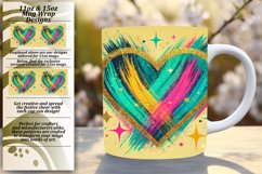Customized Png For 15oz Mug Wrap , Heart Product Image 1