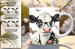 Watercolor Cow Portrait Mug Design Product Image 1