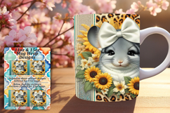 Warm 11oz Mug Wrap Png Template , Cute Animals Product Image 1
