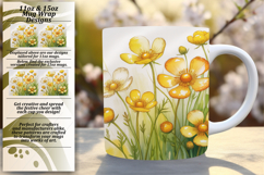 Dreamy 15oz Mug Wrap Png Design , Flowers Product Image 1