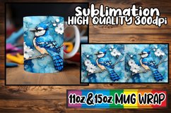 Serene thoughts 11oz 15oz sublimation wrap, 3D Bird Product Image 1