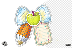 Back to School Pencil Bow PNG Product Image 1