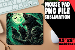 Vibrant Desk Mat Sublimation PNG, Horror Halloween Product Image 1