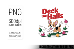 Cute Christmas Dog, Animal Sublimation Clipart PNG Product Image 1