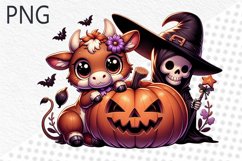 Halloween Cow Sublimation - Clipart PNG Design Product Image 1