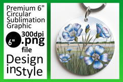 Creative Circle PNG Keychain Design , Flowers Product Image 1