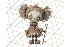 Creepy Dolls Clipart PNG Haunted Toy Characters Product Image 5